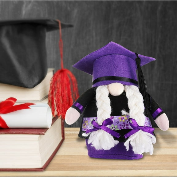 Xecvkr Graduation Faceless Doll Decorative Glasses Bachelor Season Table Gnome Soft Fabric Beard Plush Classmate Gift Entrance Home Festive Unique Luck 11x8x15cm 1pc