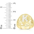 thumbnail image 2 of Floreo Men's 10k Yellow Gold Round Two-Tone Gold A-Z Initial Ring, Sizes 5 - 11, 2 of 4
