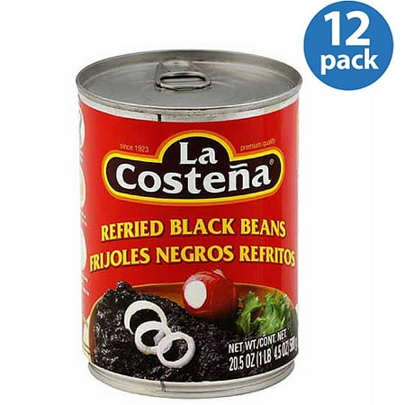 La Costena Refried Black Beans, 20.5 oz (Pack of 12)