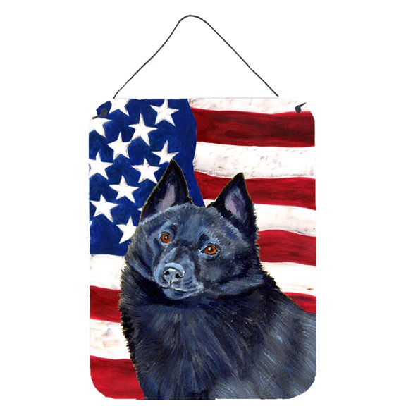 Carolines Treasures LH9009DS1216 USA American Flag with Schipperke Wall or Door Hanging Prints 12x16 multicolor