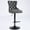 Black, variant on Bar Stools Set Of 2, Modern Upholstered Counter Height Swivel Stools With Tufted Backrest And Rivet Trim, 26-33 Inch Height Adjustable Swivel Barstools For Kitchen