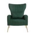 thumbnail image 2 of Newnno Contemporary Velvet Solid Print Armchair with Lumbar Pillow, Green, 2 of 5