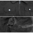 thumbnail image 4 of Men’s Removable Sherpa Collar Classic Full Zipper Microsuede Trucker Jacket (Black, M), 4 of 4