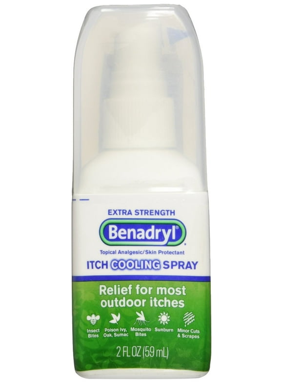 5 Pack - Benadryl Itch Relief Cooling Spray Extra Strength 2oz Each