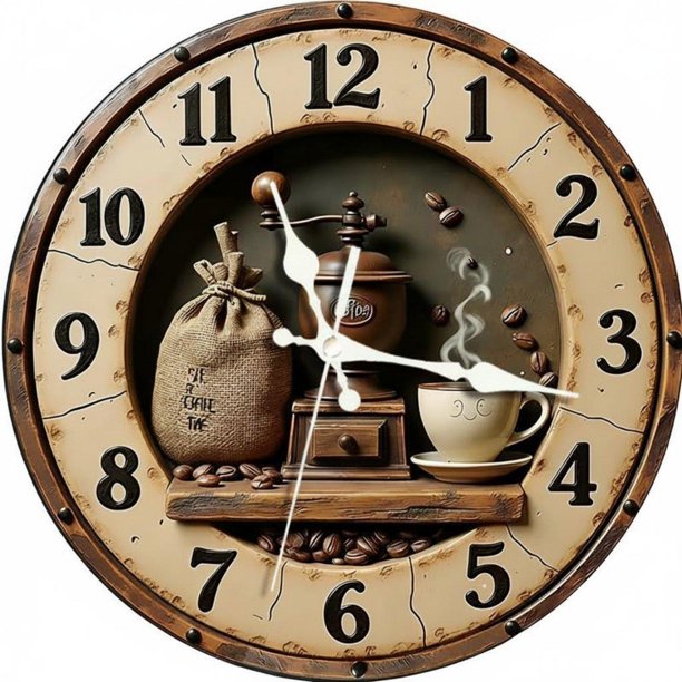 Reloj De Pared Redondo De Madera, Silencioso, Sin Tictac, Funciona Con Pilas, Fácil De Leer, Ideal Para La Decoración Del Hogar En Sala De Estar, Cocina O Dormitorio. 20 Cm. Cq2115a 20CM Cq2115a