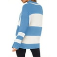 thumbnail image 4 of Womens Sweaters Fall Oversized Color Block Ski Sweater Crewneck Winter Tops, 4 of 6
