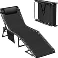 thumbnail image 1 of WLXIANG Lounge Beach Chair for Adults, Outdoor Sun Tanning Chair, Portable Folding Camping Lay Chaise Lounge Chairs for Outside Beach Pool Reading, Sunbathing (1, Black), 1 of 8