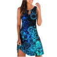thumbnail image 1 of QIPOPIQ Robes d'Été pour Femmes 2024 Tendance Bohème à Imprimé Floral avec Goutte d'Eau, par-Dessus, Col Ras du Cou, Sans Manches, Robes de Plage, 1 of 6