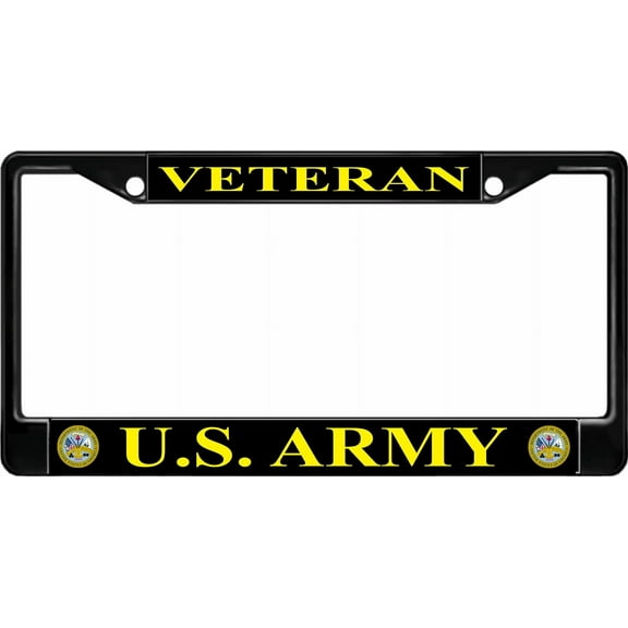 U.S. Army Veteran Black License Plate Frame