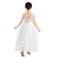 thumbnail image 3 of Ekidsbridal Girl Pageant Flower Girl Dress - Floor Length V-Back Lace Tulle 207R-A (Size: M-10), 3 of 4