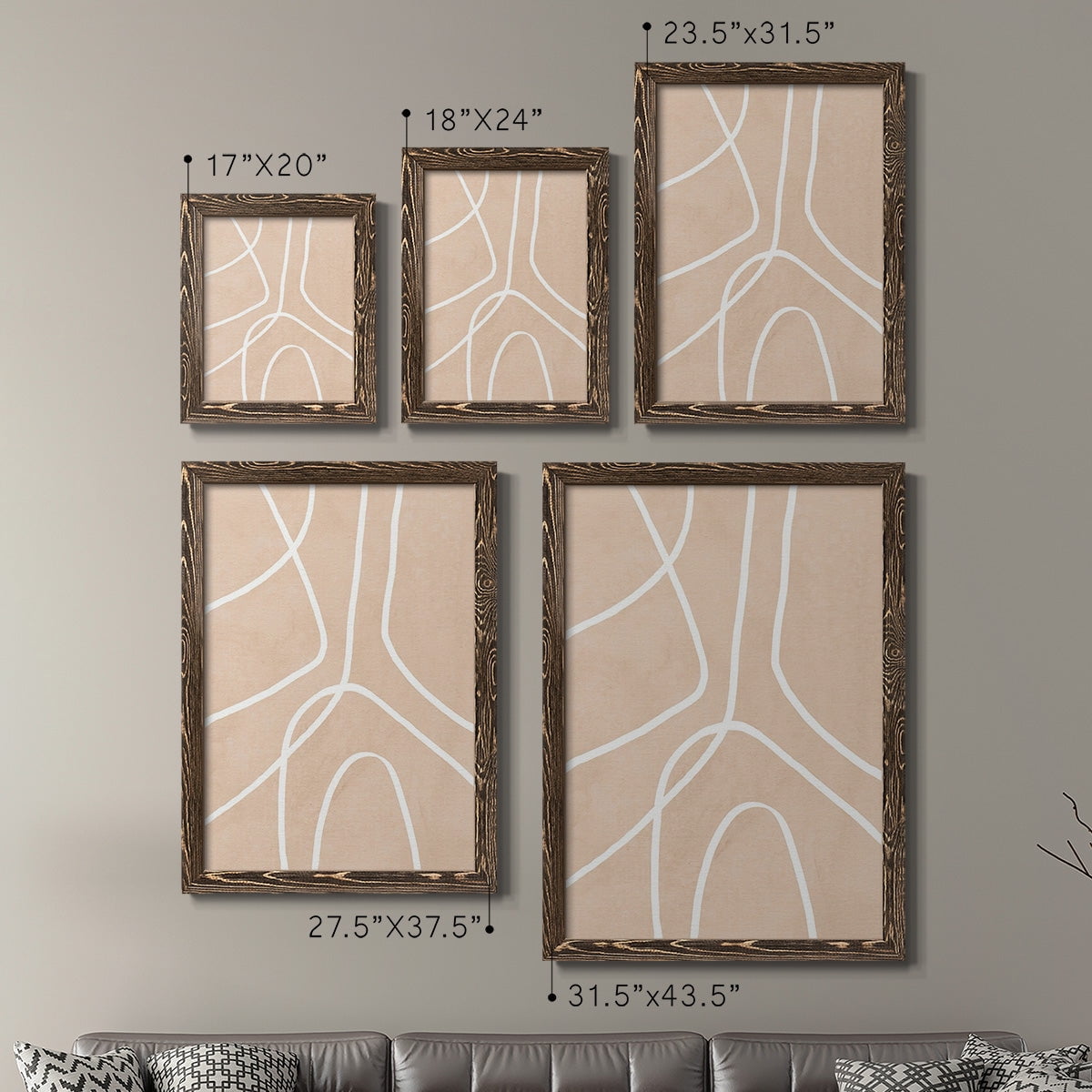 Clean Contour III - Premium Framed Canvas 2 Piece Set - Ready to Hang