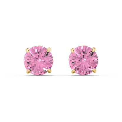 Boucles d'Oreilles Clous Solitaire de 1 Carat en Or Jaune 10 K