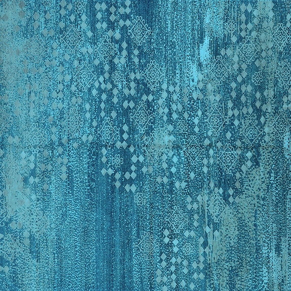 Ahgly Company Indoor Square Oriental Light Blue Industrial Area Rugs, 8' Square