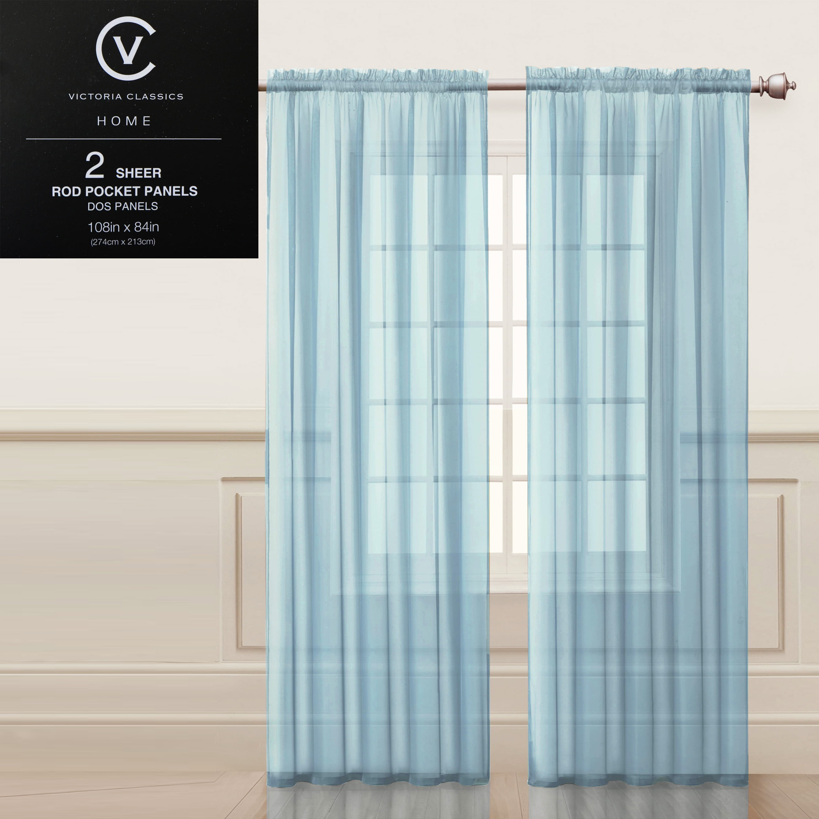 Wamsutta Grommet Top Sheer Window Curtain Panel Linen 60" W x 108" L 