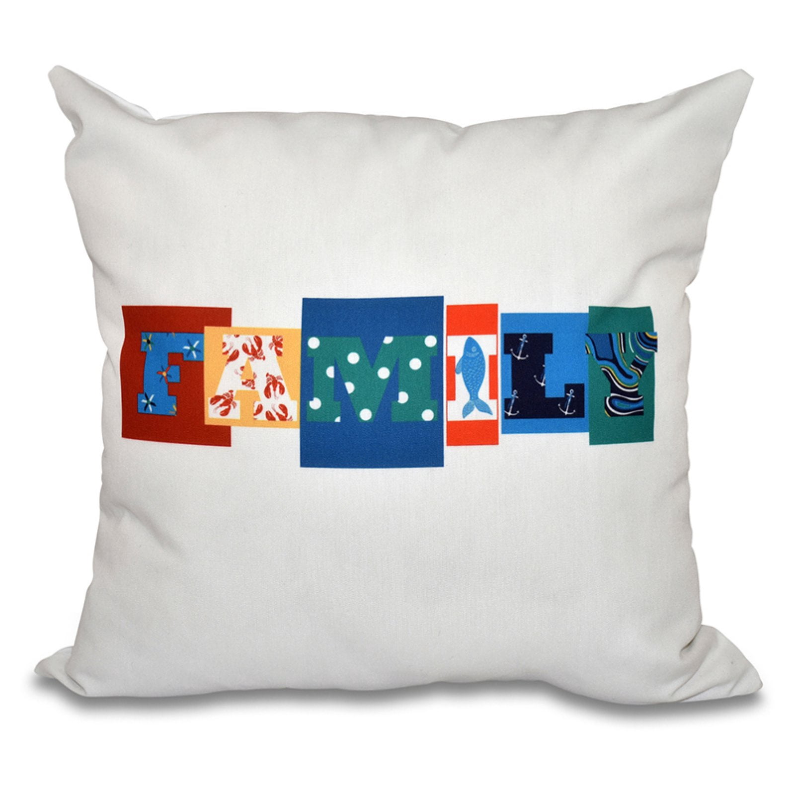 Simply Daisy 16" x 16" Family Fun Word Print Pillow