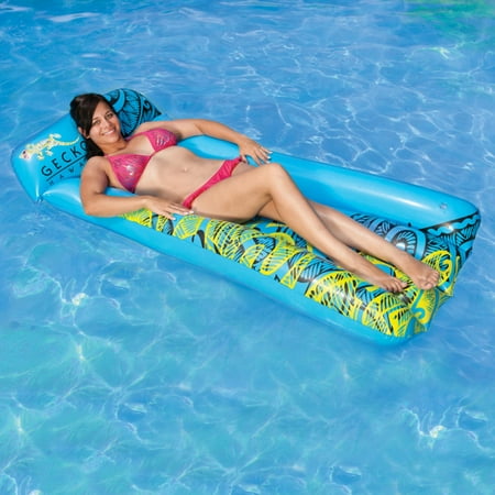 75" Gecko Hawaii Inflatable Swimming Pool Mattress Raft