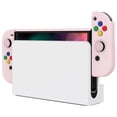 thumbnail image 5 of PlayVital AlterGrips Protective Slim Case Grip Cover for Joycon, Dockable Hard Shell for Switch OLED w/Thumb Grip Caps & Button Caps - Peach Blossom Pink, 5 of 9