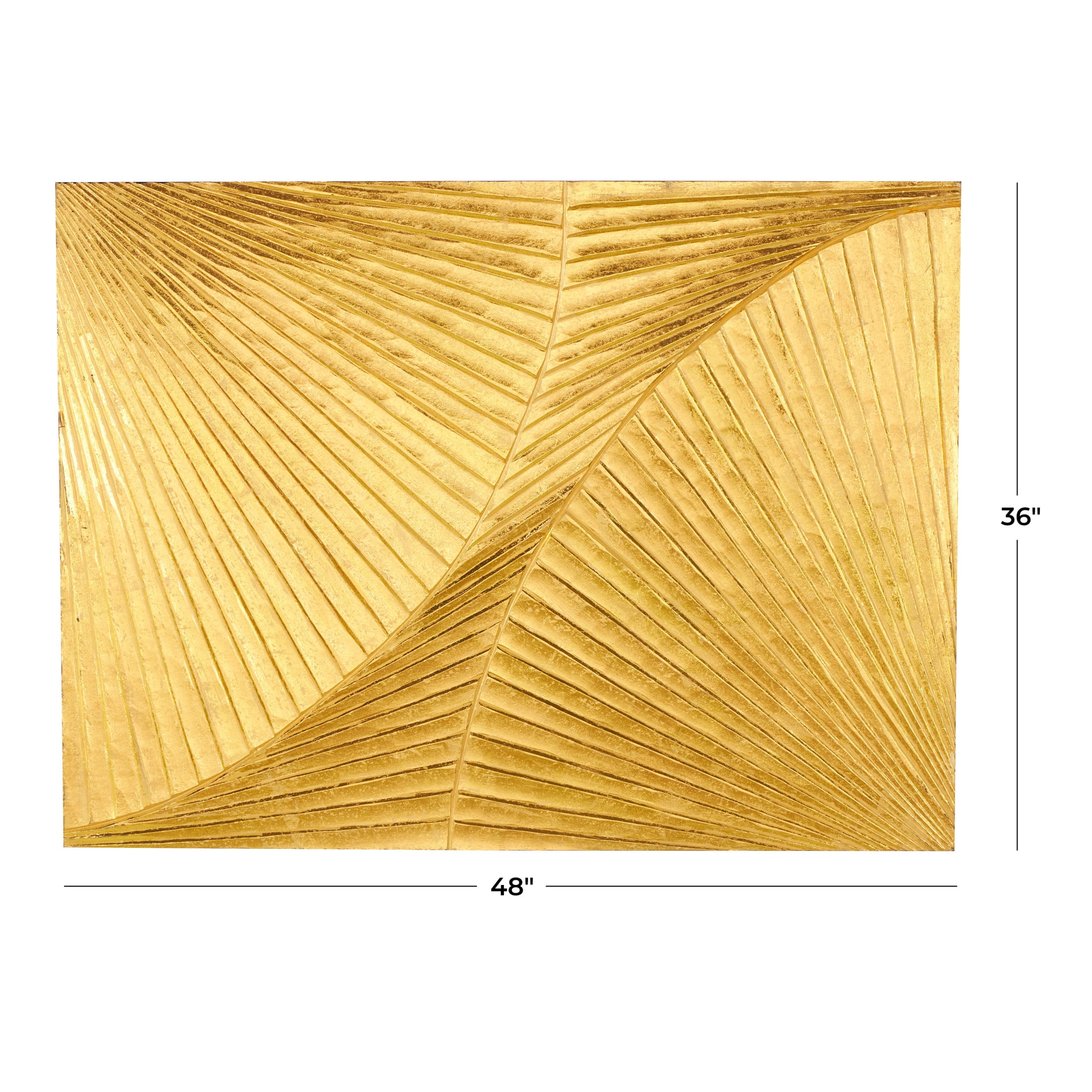 DecMode Gold Wood Carved Radial Geometric Wall Decor