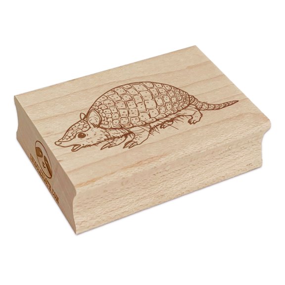 Screaming Hairy Armadillo Rectangle Rubber Stamp Stamping Scrapbooking Crafting - Small 1.7in