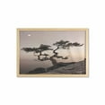 thumbnail image 1 of Tree Wall Art with Frame, Lonely Juniper Tree on Seaside Cliff Full Moon at Sunset Nature Theme Art Print, Printed Fabric Poster for Bathroom Living Room, 35" x 23", Brown Grey, by Ambesonne, 1 of 2