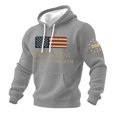 thumbnail image 5 of 250th Anniversary Sweatshirt, Men's Vintage American Flag Print Hoodie Patriotic 4th of July Shirts Waffle Long Sleeve Pullover, 5 of 5