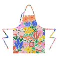 thumbnail image 2 of Pioneer Flower Floral Print Pattern Apron-Garden Aprons for Women with Pockets-Cotton Linen Waterproof Kitchen Cooking Gardening Aprons Adjustable for Kitchen,Cooking,BBQ and Salon 33x27 Inch, 2 of 7