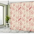 thumbnail image 4 of Ambesonne Floral Shower Curtain, Vintage Style Flowers Art, 69"Wx84"L, Eggshell and Vermilion, 4 of 4