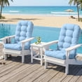 thumbnail image 2 of COOS BAY 49.1'' x 19.6'' Outdoor High Back Seat Cushion Set of 2, Adirondack Chair Cushions, Extra Thick Rocking Chair Cushions, Light Blue, 2 of 9