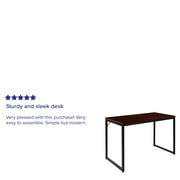 Flash Furniture Tiverton Industrial Modern Desk - مكتب الصف التجاري مكتب الكمبيوتر ومكتب المنزل - 47 Long (Mahogany / Black)