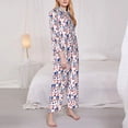 thumbnail image 3 of Vsdgher 4th Of July Pajamas Set Long Sleeve Sleepwear Womens Button Down Nightwear Pj Sets-Small, 3 of 7