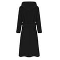 thumbnail image 5 of Hooded Fleece Robe Womens Belted Soft Long Plush Bathrobe Lounge Winter Warm Fuzzy Robes Nightgowns with Pockets, 5 of 6