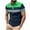 Green, variant on Mens Color Blocking Polo Shirts Casual Short Sleeve T-Shirt Basic Quarter Button Tee Tops Green 8(L)