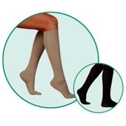 Juzo Basic Ribbed Knee High Short Closed Toe 20-30mmHg, V, Khaki