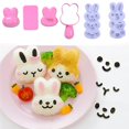 thumbnail image 1 of Small Rice Ball Mould Set, Lovely Cartoon Pattern Diy Sushi Bento Nori Rice Mould (rabbit-shaped), 1 of 5