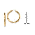 thumbnail image 2 of Primal Gold 14 Karat Yellow Gold 3mm Twisted Hoop Earrings, 2 of 4