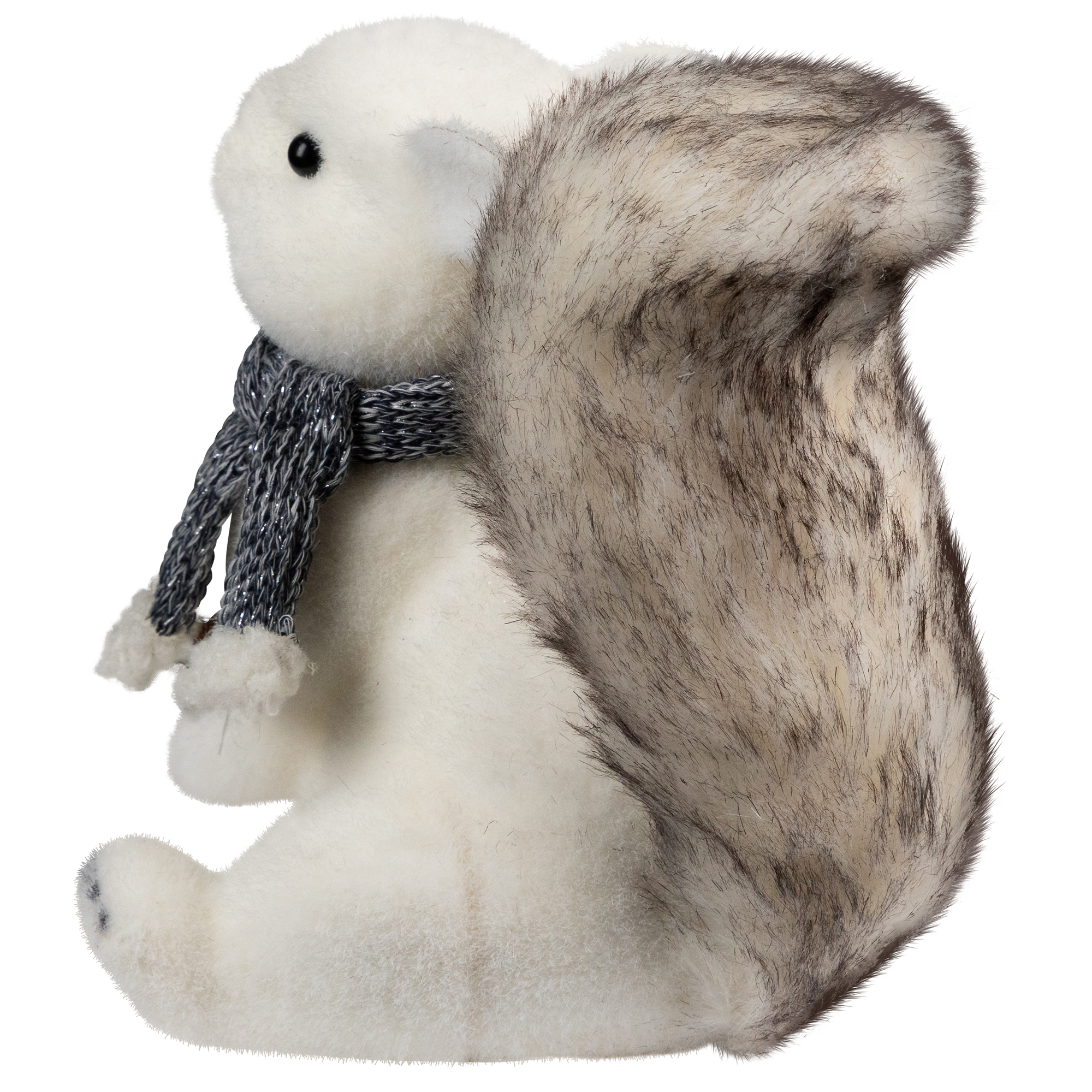 Northlight Snow Squirrel with Pinecone and Scarf Christmas Figure - 8.25" - White and Black