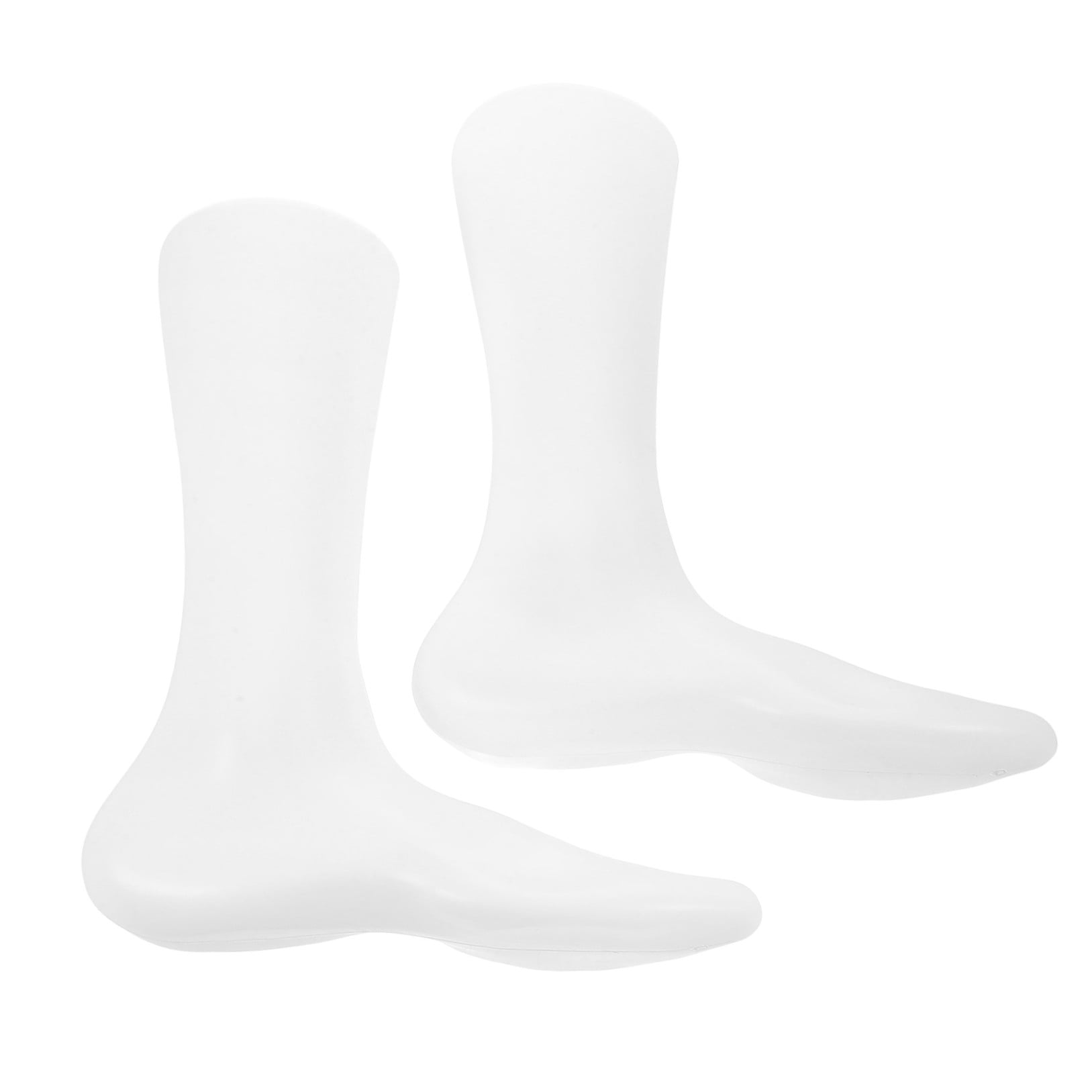 UPOUART Set of 2 White Plastic Foot Mannequins for Sock Display, Shoe Photography, Retail Presentation and Store Use