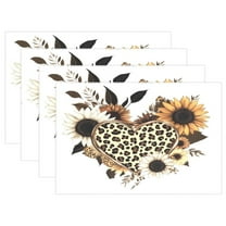 Ryvnso Placemats Set of 4 Leopard Sunflowers Dining Mats Heat-Resistant Non-Slip Washable Table Mat