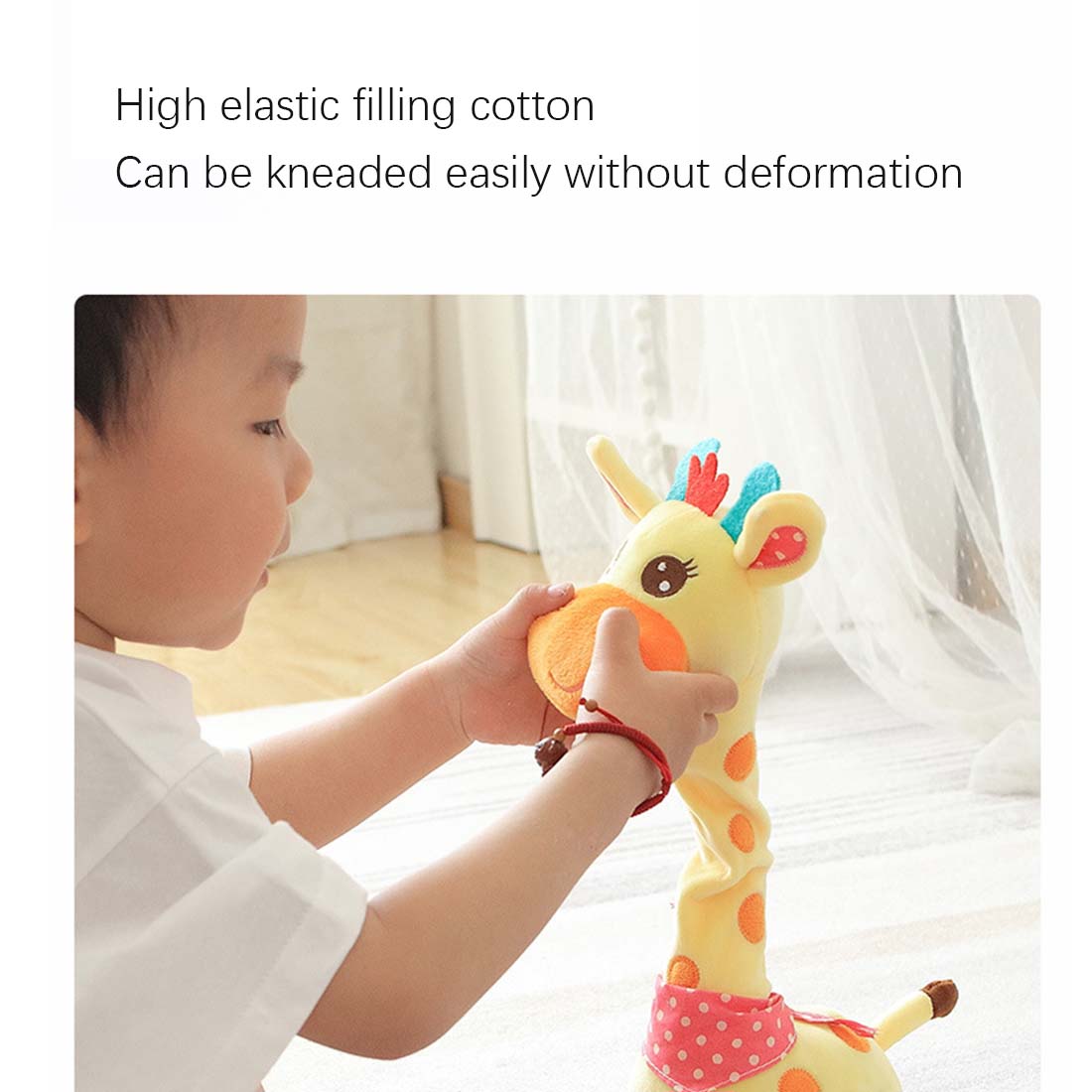 Jouet Girafe Parlante Et Dansante - Peluche Interactive Musicale Rechargeable Pour Enfants 1-3 Ans