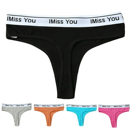 

rygai Women Panties Contrast Colors Sexy Seductive Stretchy Elastic Print Breathable Low Waist Elastic Ladies Underpants for Inner Wear Yellow S