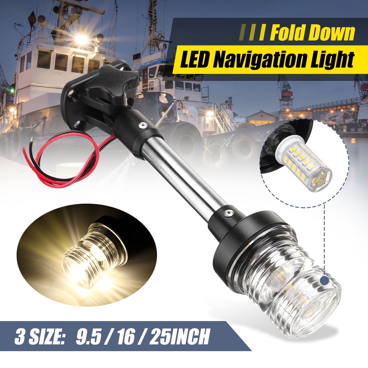 Led Fold Down Pole Light 9 Seachoice 02871