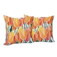 thumbnail image 6 of Ambesonne Orange Throw Pillow Cover 2 Pack, Floral Tulip Garden, 20", Orange, 6 of 6