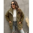 thumbnail image 1 of REDHOTYPE Women's Button Long Sleeve Brushed Jacket Coats with Pockets, 1 of 5