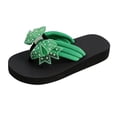 thumbnail image 2 of RotHome Cute Bow Sandals for Women Rhinestone Wedge Flip Flops Boho Beach Thong Summer Dressy Bling Casual Shoes Women Footwear Wedding Flats for Bride Bridal Flats, 2 of 9