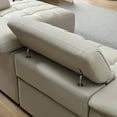 thumbnail image 6 of Kevinplus Modern Electric Control Genuine Leather L Shaped Couch with USB Port,with Headrest & Footrest for Living Room, Office, Light Grey, 3 Seat, 6 of 14