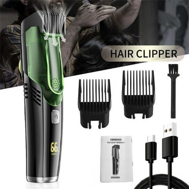 Qaailabf Men's Vacuum Beard Shaver | Adjustable Blades & LCD Display | IPX6 Waterproof Design | Built-In Hair Suction | USB Rechargeable | 20 Length Settings | 1400mAh Battery | Grooming Gift Idea