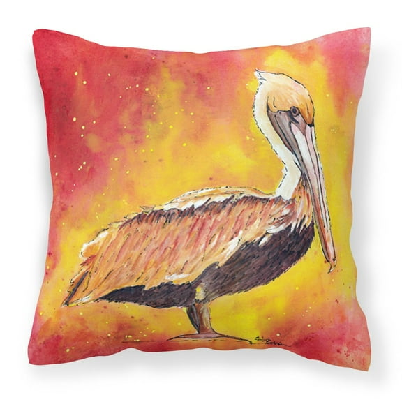 Carolines Treasures 8344PW1414 Pelican Fabric Decorative Pillow, 14Hx14W, multicolor