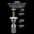thumbnail image 3 of Floor Drain Filter, Perfect Fit Easy To Clean Stainless Steel Sink Drain Stopper Detachable Popup Design Easy Installation with Rubber Rings for Washbasin, 3 of 7
