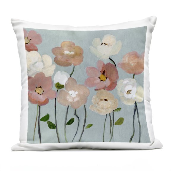 Stupell Industries - Soft Mixed Blossoms Outdoor Pillow 18" x 18" by Charity Henderson