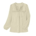 thumbnail image 5 of Womens Tops Shirts 2026 Plus Size Fashion V-Neck Long Sleeve Blouses Flowy Ruffle Tunic Tops For Leggings Casual T-Shirts, 5 of 8